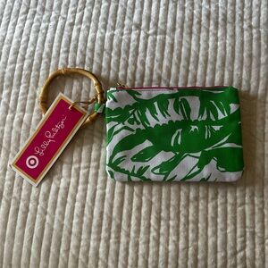Lilly Pulitzer Green and White Tropical Tree Clutch